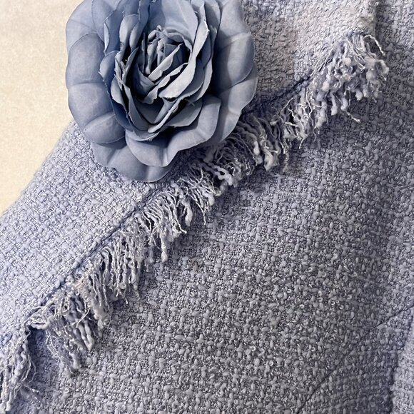 NWT Sag Harbor Women's Blazer 18 Fringe Tweed Jacket Purple Workwear - Picture 3 of 11